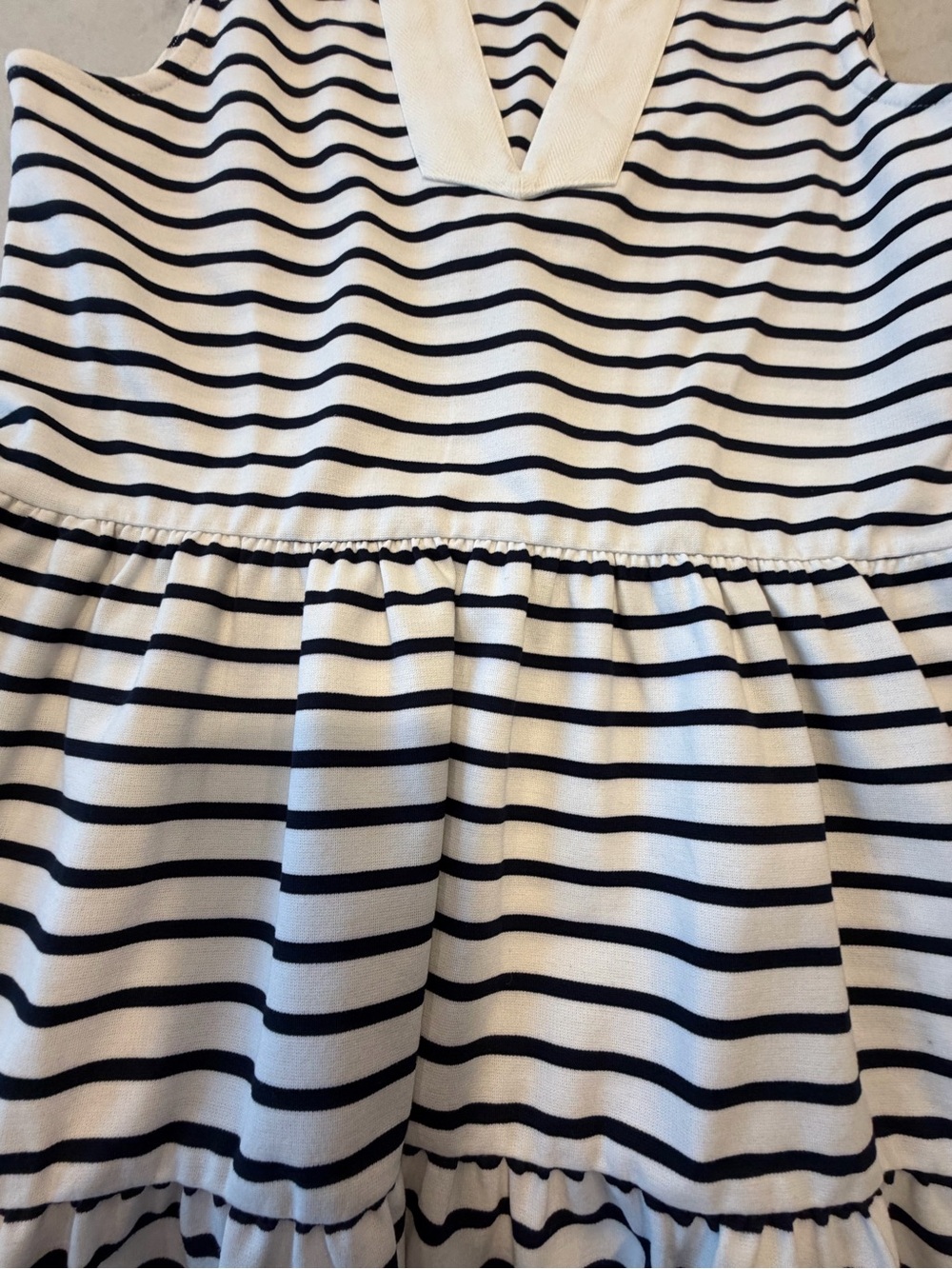 ELIZA  J stripped Sleeveless V-Neck Tiered Dress - White & Navy! 10 - Picture 5 of 5